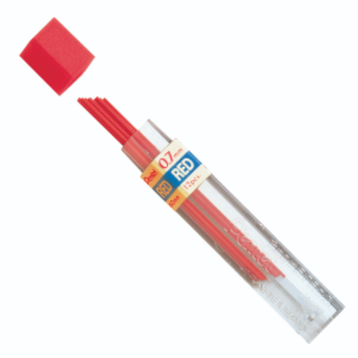 Recharge de mines rouges (0,7 mm) moyennes, 12 mines par tube
