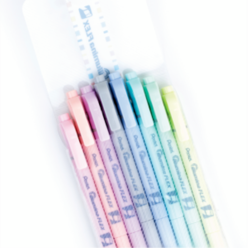 Surligneur liquide Illumina Flex, double pointe – biseautée et ogive, couleurs pastel, lot assorti de 8 pièces