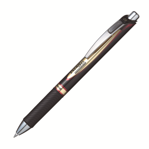 Stylo-gel liquide rétractable permanent EnerGel, pointe aiguille (0,5 mm), encre rouge