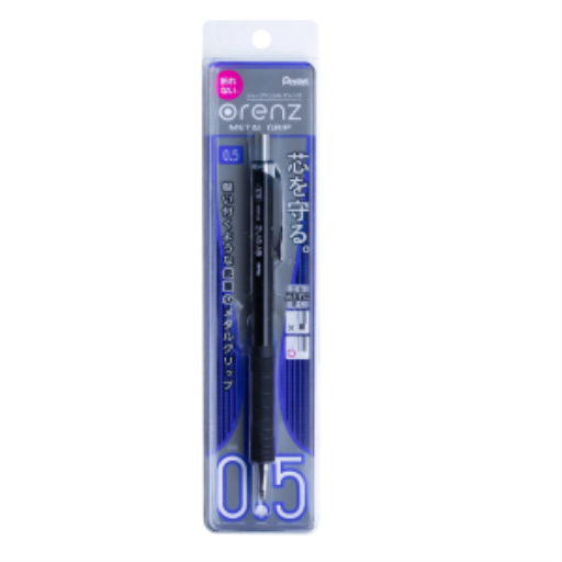 Orenz Metal Grip, Retractable Mechanical Pencil, (0.5mm) 1PC Pack, Black Barrel