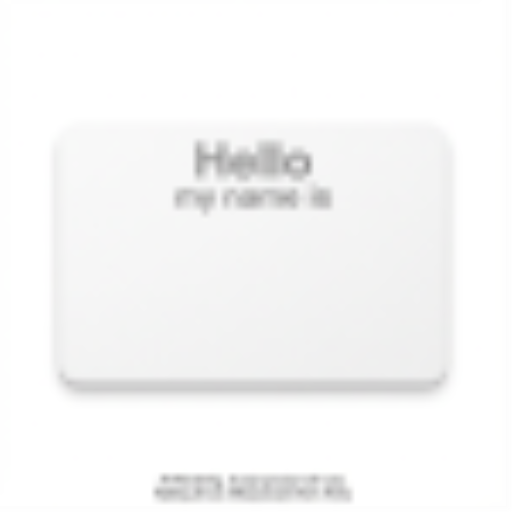 Badges nominatifs inscriptibles Avery 2-11/32" x 3", "Bonjour je m'appelle", papier blanc texte gris, 30/paquet
