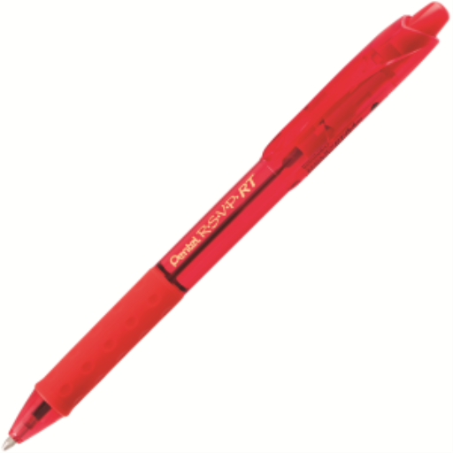 R.S.V.P. RT Colours Retractable Ballpoint Pen, (1.0mm), Red Barrel, Red Ink