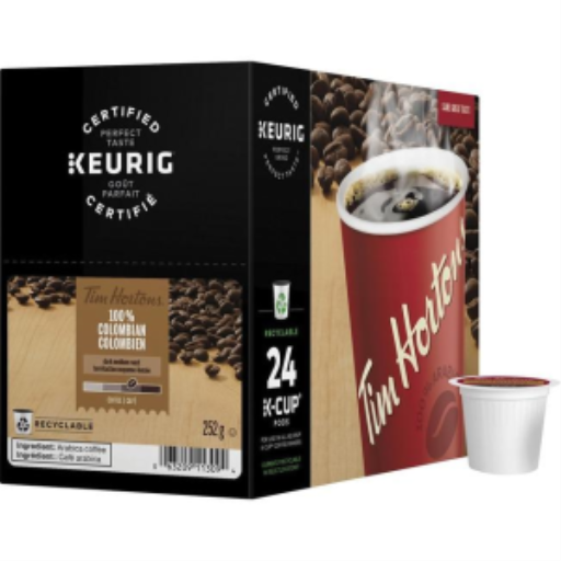 COFFEE-K CUP TIM HORTONS 100% COLOMBIAN-11309 24/BX