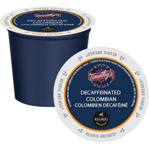 COFFEE-K CUP TIMOTHY'S DECAF COLOMBIAN-06775 24/BX