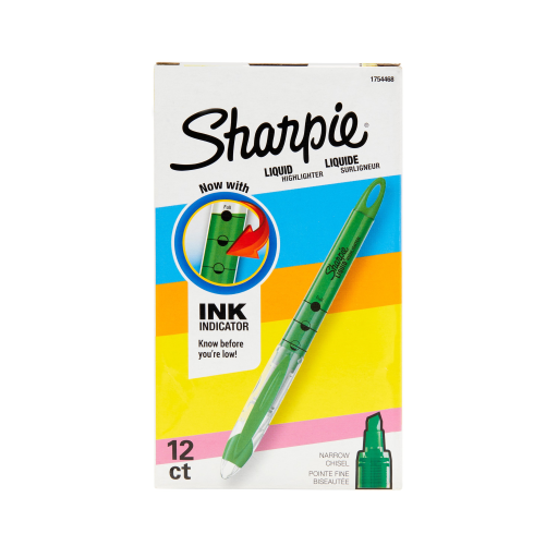 Surligneur liquide Sharpie, pointe biseautée, vert, 1 unité