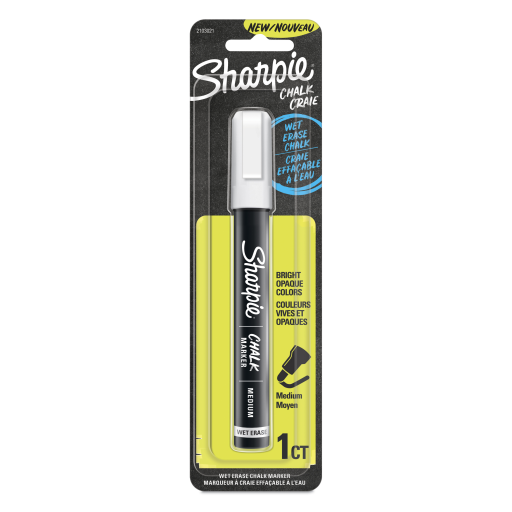 Marqueur Craie Sharpie, Marqueurs Effaçables à l'Eau, Blanc, 1 Unité