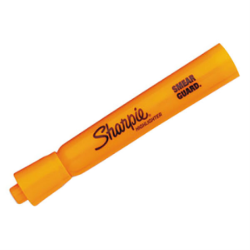 Surligneur Sharpie Tank, pointe biseautée, orange, 1 unité