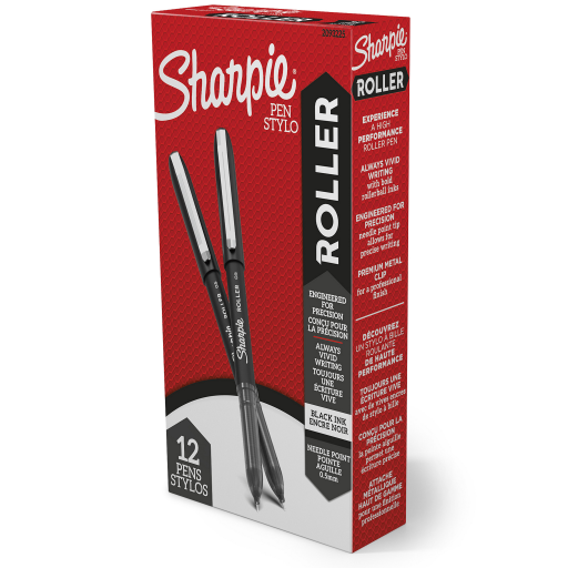 Stylo roller Sharpie, Pointe fine (0,5 mm), Stylo de précision, Encre noire, 1 unité