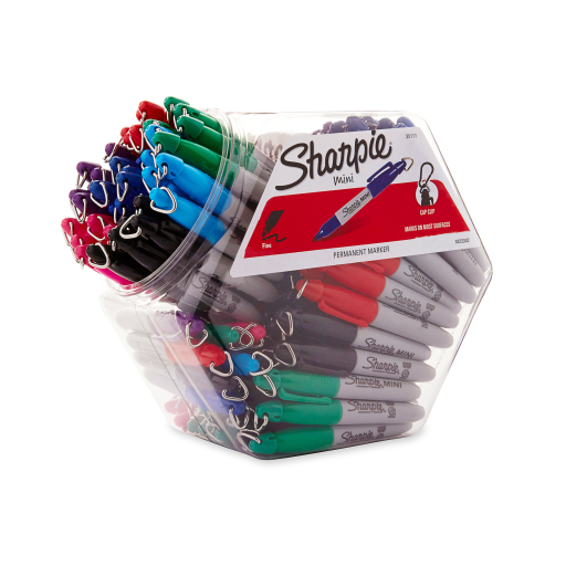 Marqueurs permanents Sharpie Mini, pointe fine, couleurs assorties, paquet de 72