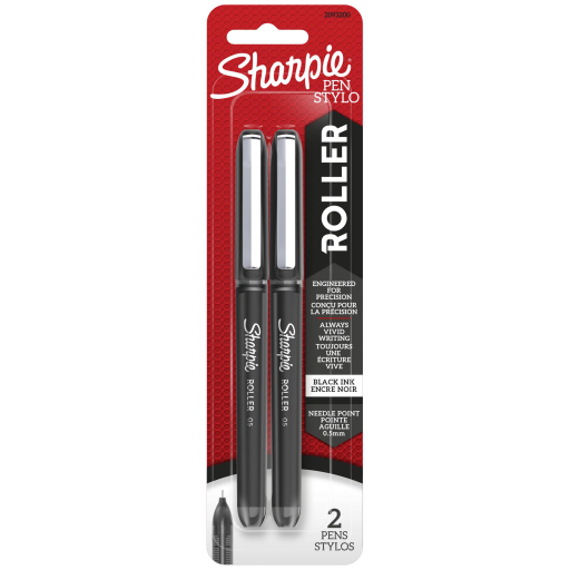 Stylo Roller Sharpie, pointe fine (0,5 mm), encre noire, lot de 2