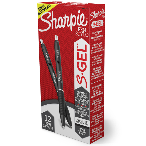 Sharpie S-Gel, Gel Pen, Bold Point (1.0 mm), Black Ink Gel Pen, 1 Unit