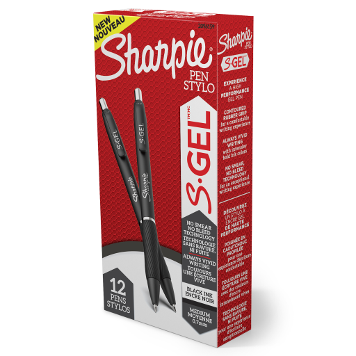 Sharpie 2096159 S-Gel High-Performance Medium Point Gel Pen – 0.7 mm, Black Ink, Professional No-Smear Technology