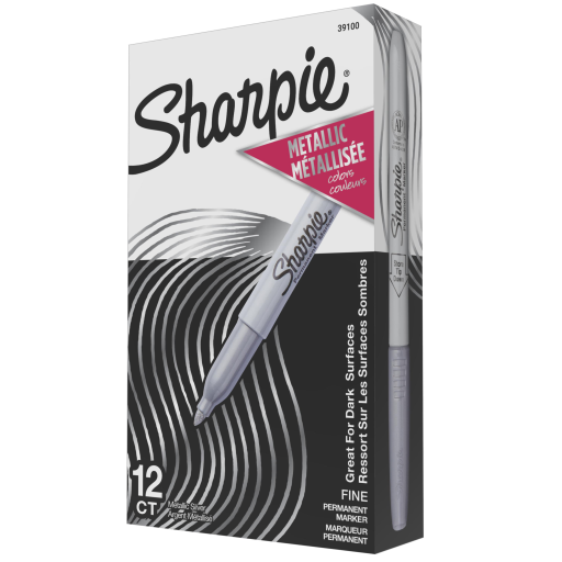 Sharpie Metallic Permanent Marker, Fine Point, Silver, 1 Unit