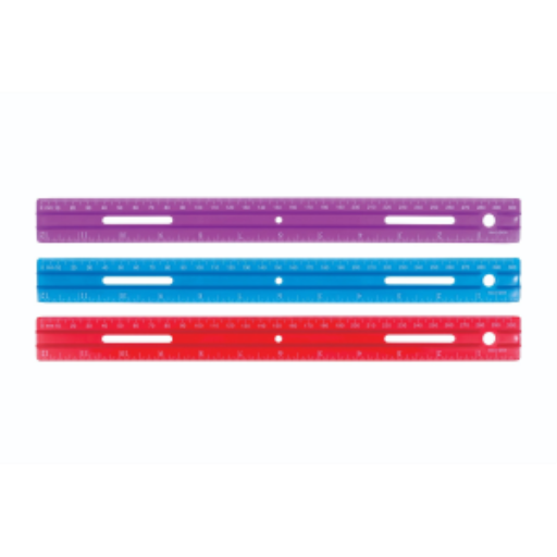 "30cm/12” Pencil Groove – Inch/Metric Scales /  30cm/12 po rainure pour crayon – pouces/métrique"