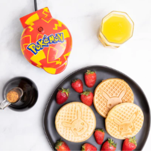 Pokémon Pikachu 4-Inch Mini Waffle Maker – Compact Non-Stick Waffle Baker for Quick Attacks