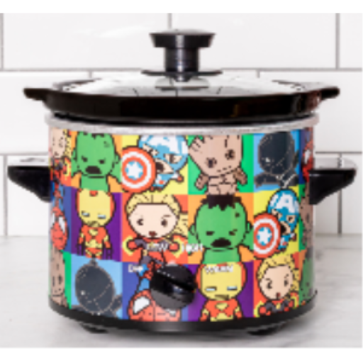 Marvel Avengers Kawaii 2-Quart Slow Cooker – Compact Character Crock Pot for Dips and Small Meals
