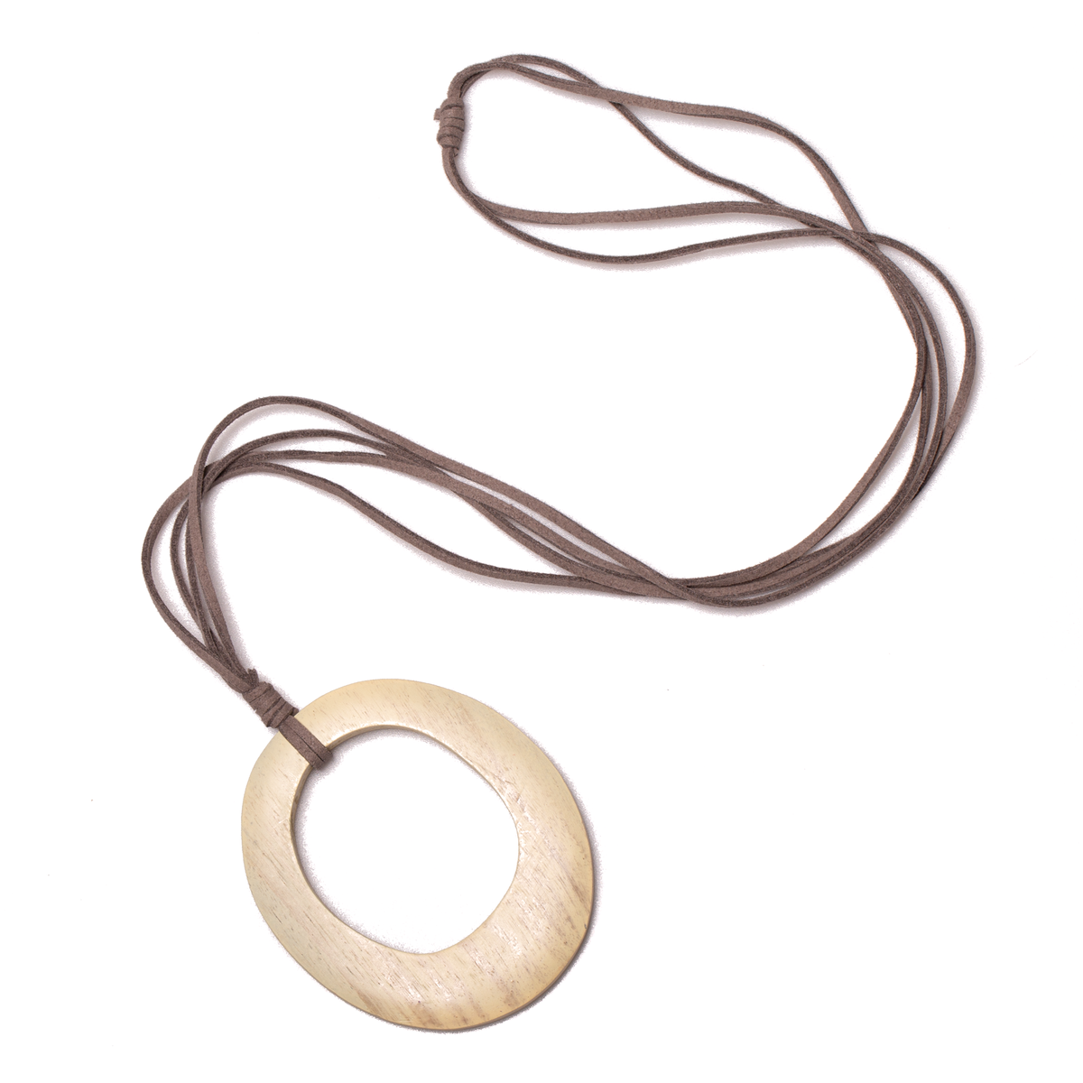Simple Oval Pendant On Suede