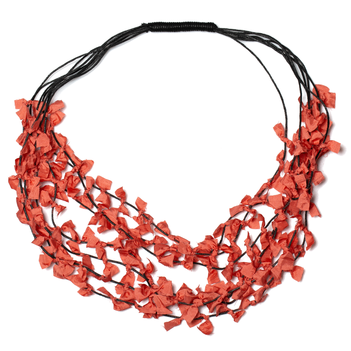 Multi Strand Fabric Necklace