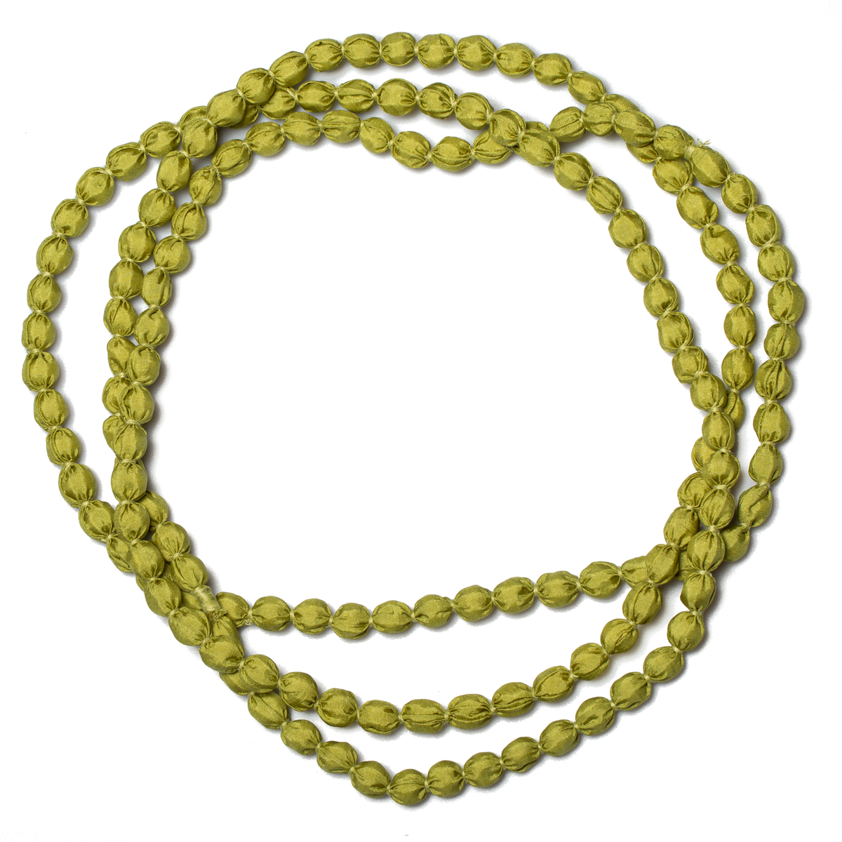 Extra Long Fabric Ball Necklace