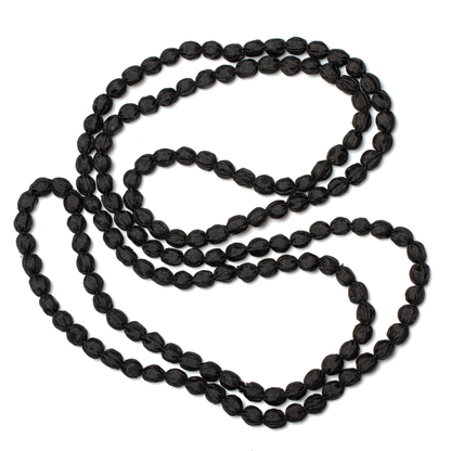 Extra Long Fabric Ball Necklace