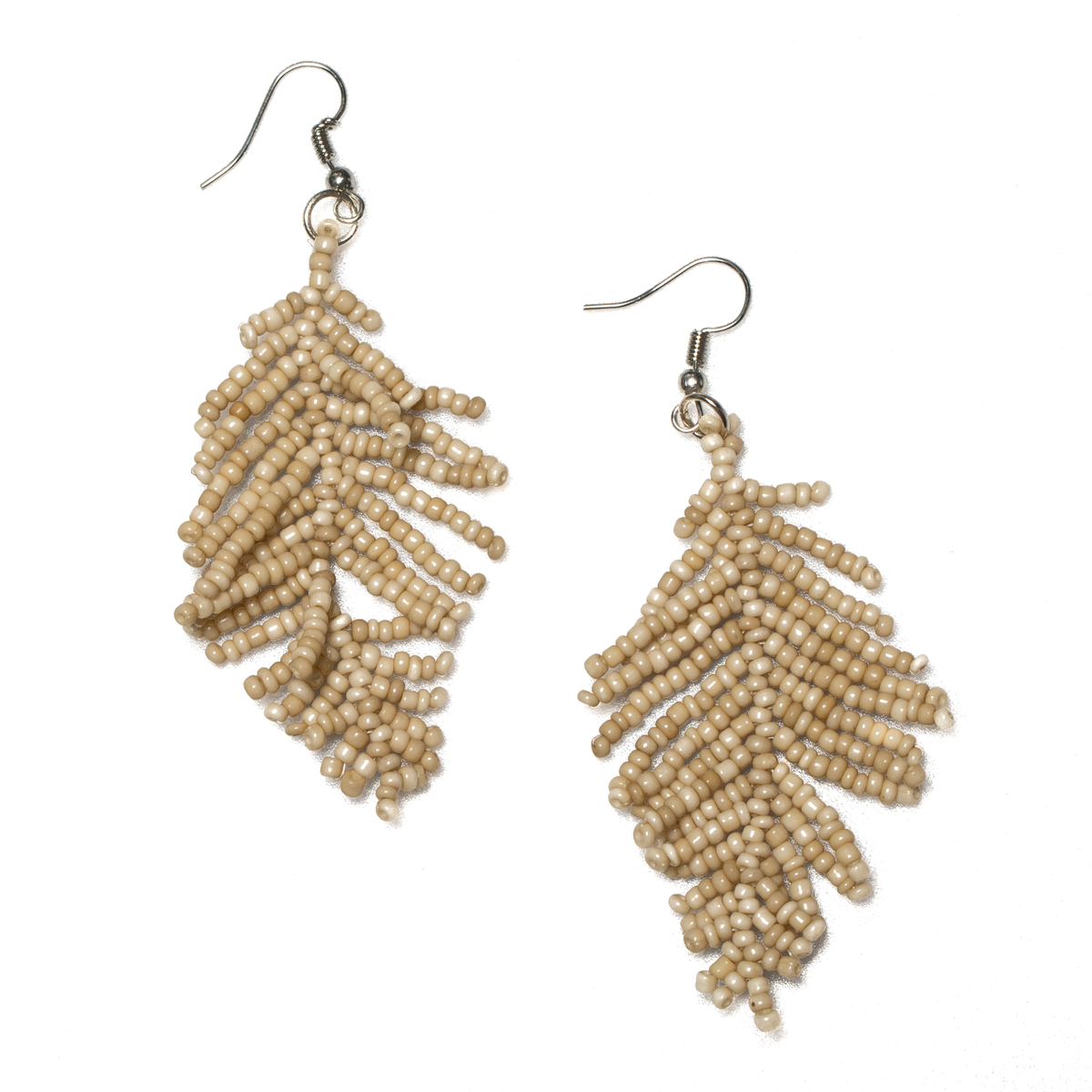 Boucles d'oreilles feuille perlée