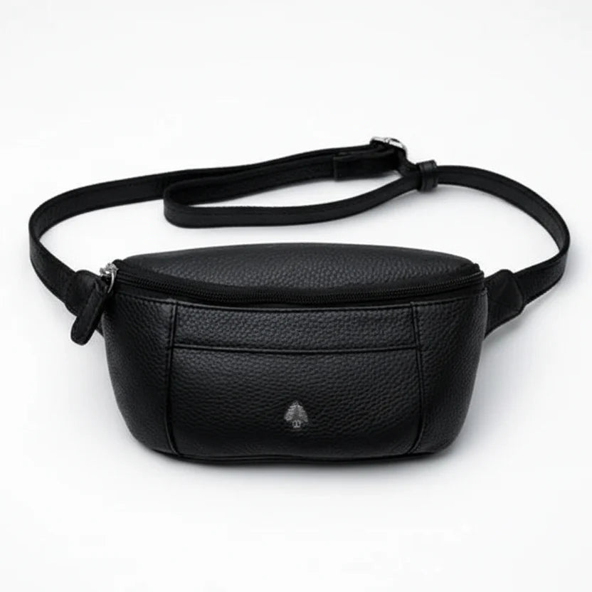 Greenwood Leather Belt Bag. Premium Top-Grain Leather Waist Pack & Crossbody Sling