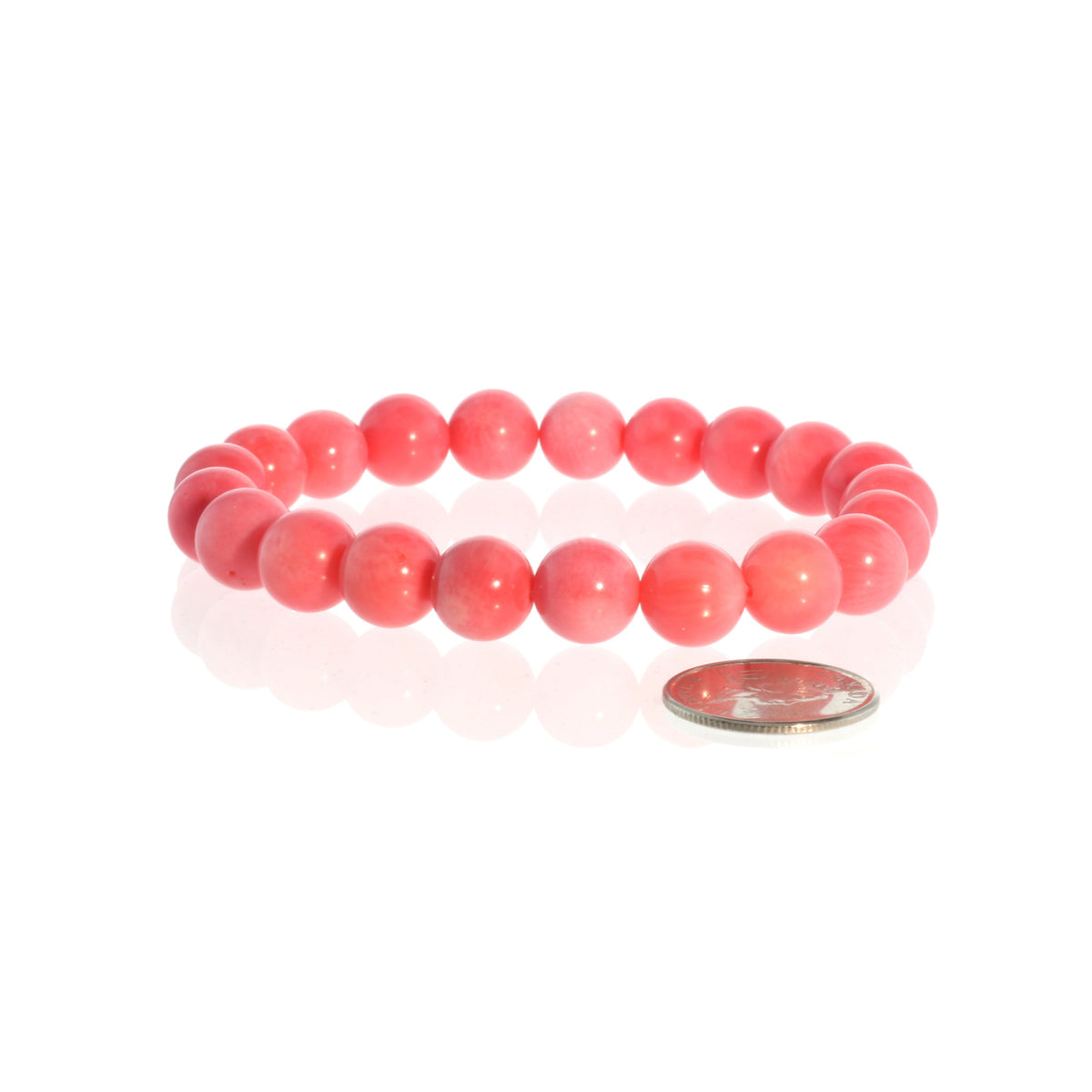 Pink Coral Bead Bracelet (Enhanced)
