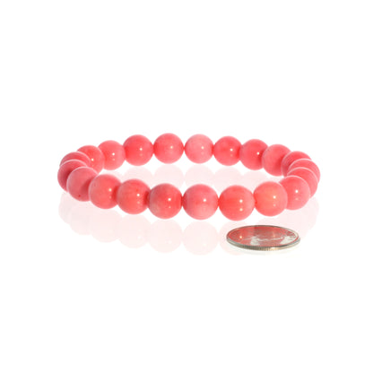 Pink Coral Bead Bracelet (Enhanced)