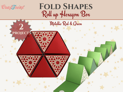 CrafTreat Scrapbook Hexagone enroulable - Rouge et Vert Métallisé