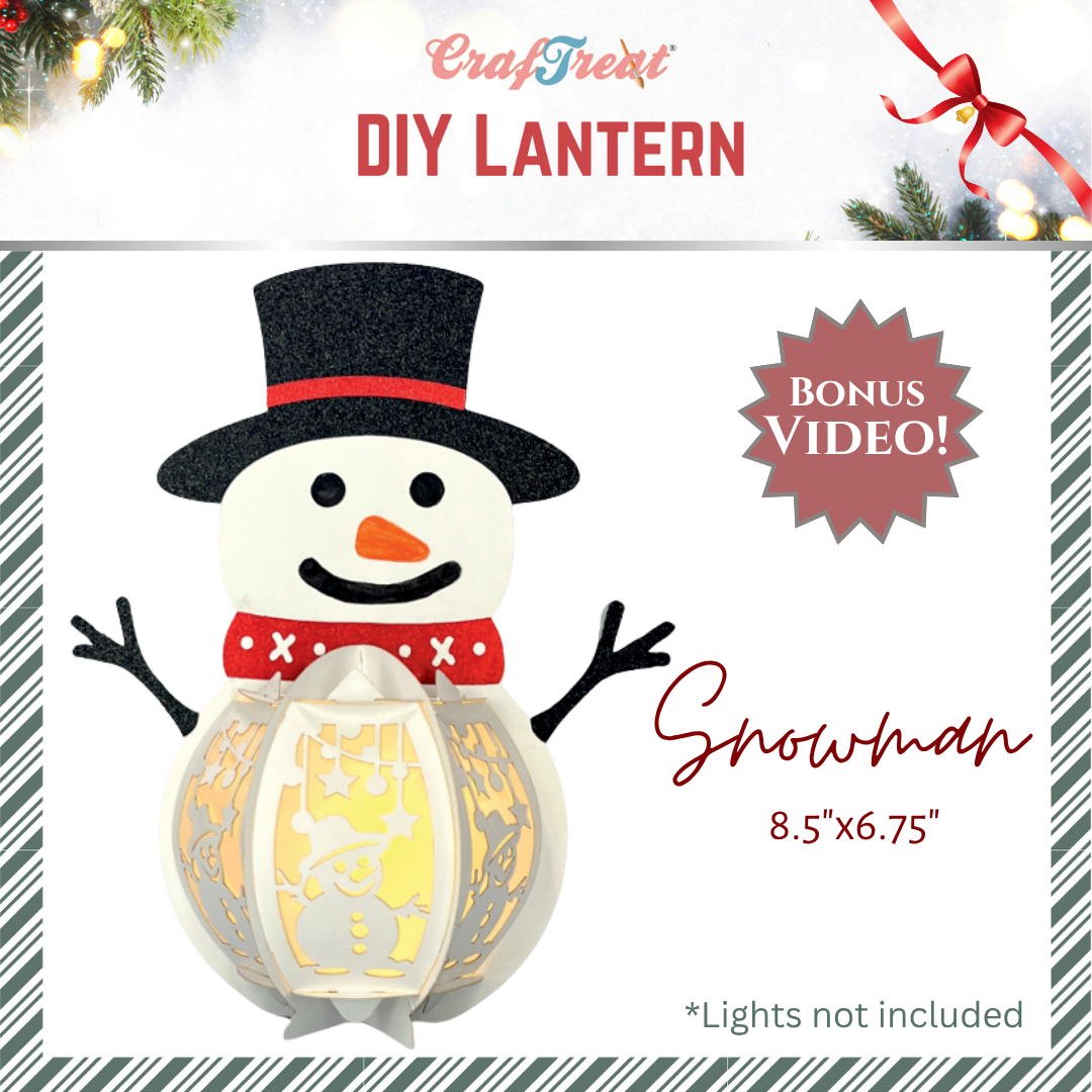 CrafTreat Lanternes en papier à monter soi-même - Bonhomme de neige