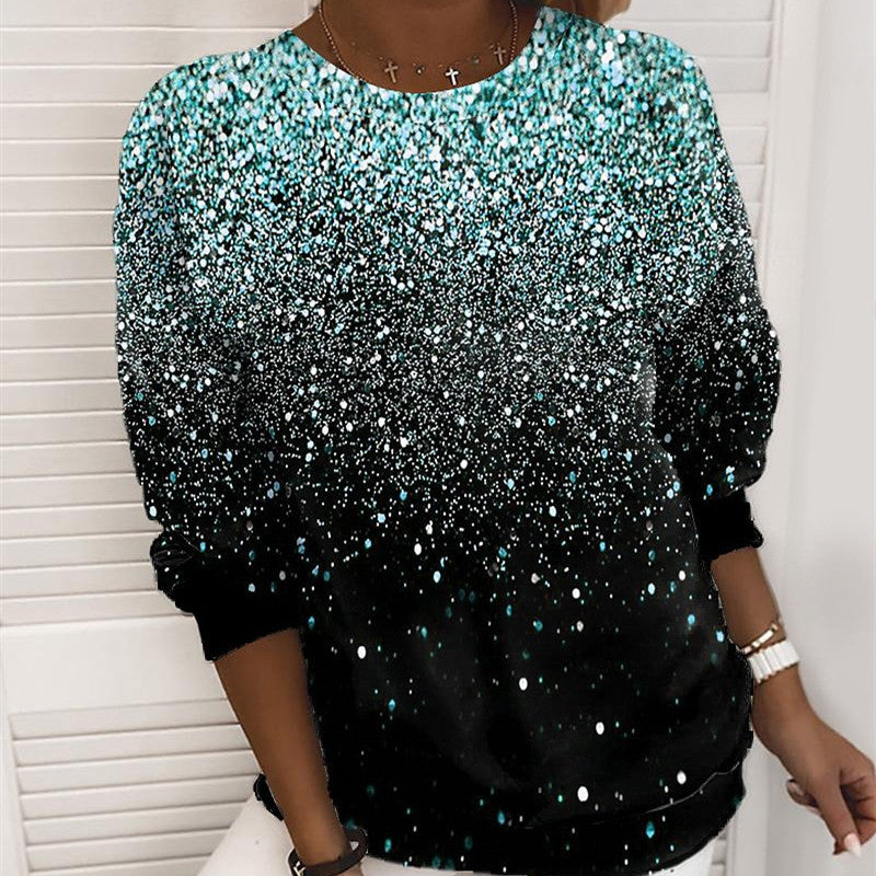 Women's Christmas Print Sweater – 3D Printed Long Sleeve Holiday Pullover