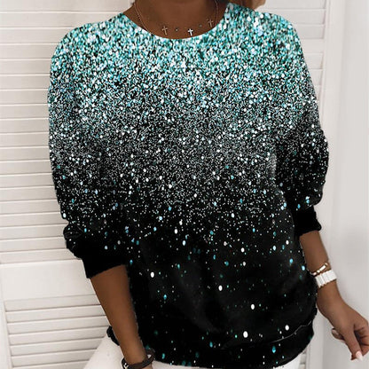 Women's Christmas Print Sweater – 3D Printed Long Sleeve Holiday Pullover