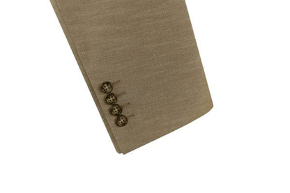 CRÉEZ VOTRE TENUE : Costume ajusté beige (l'ensemble comprend un costume 2 pièces, une chemise, une cravate ou un nœud papillon, une pochette assortie et des chaussures)