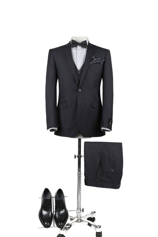 CRÉEZ VOTRE ENSEMBLE : Costume ajusté anthracite (L'ensemble comprend un costume 2 pièces, une chemise, une cravate ou un nœud papillon, une pochette assortie et des chaussures)