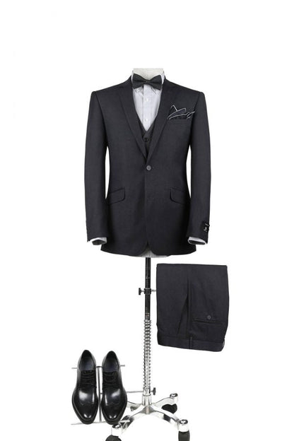 CRÉEZ VOTRE ENSEMBLE : Costume ajusté anthracite (L'ensemble comprend un costume 2 pièces, une chemise, une cravate ou un nœud papillon, une pochette assortie et des chaussures)