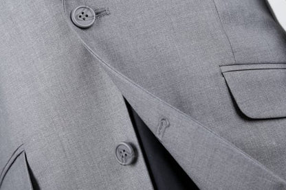 CRÉEZ VOTRE PACKAGE : Costume gris clair slim (Le package comprend un costume 2 pièces, une chemise, une cravate ou un nœud papillon, une pochette assortie et des chaussures)