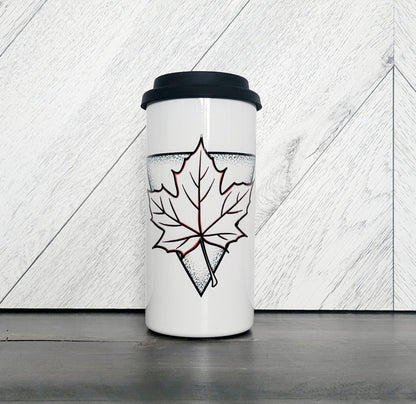 Gobelet isotherme en acier inoxydable de 16 oz feuille d'érable | Gobelet Canada