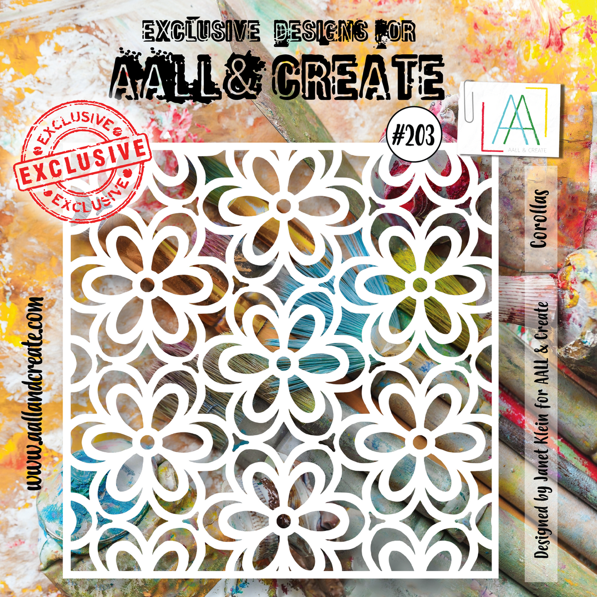Pochoir AALL and Create 15x15cm - 203 - Corollas