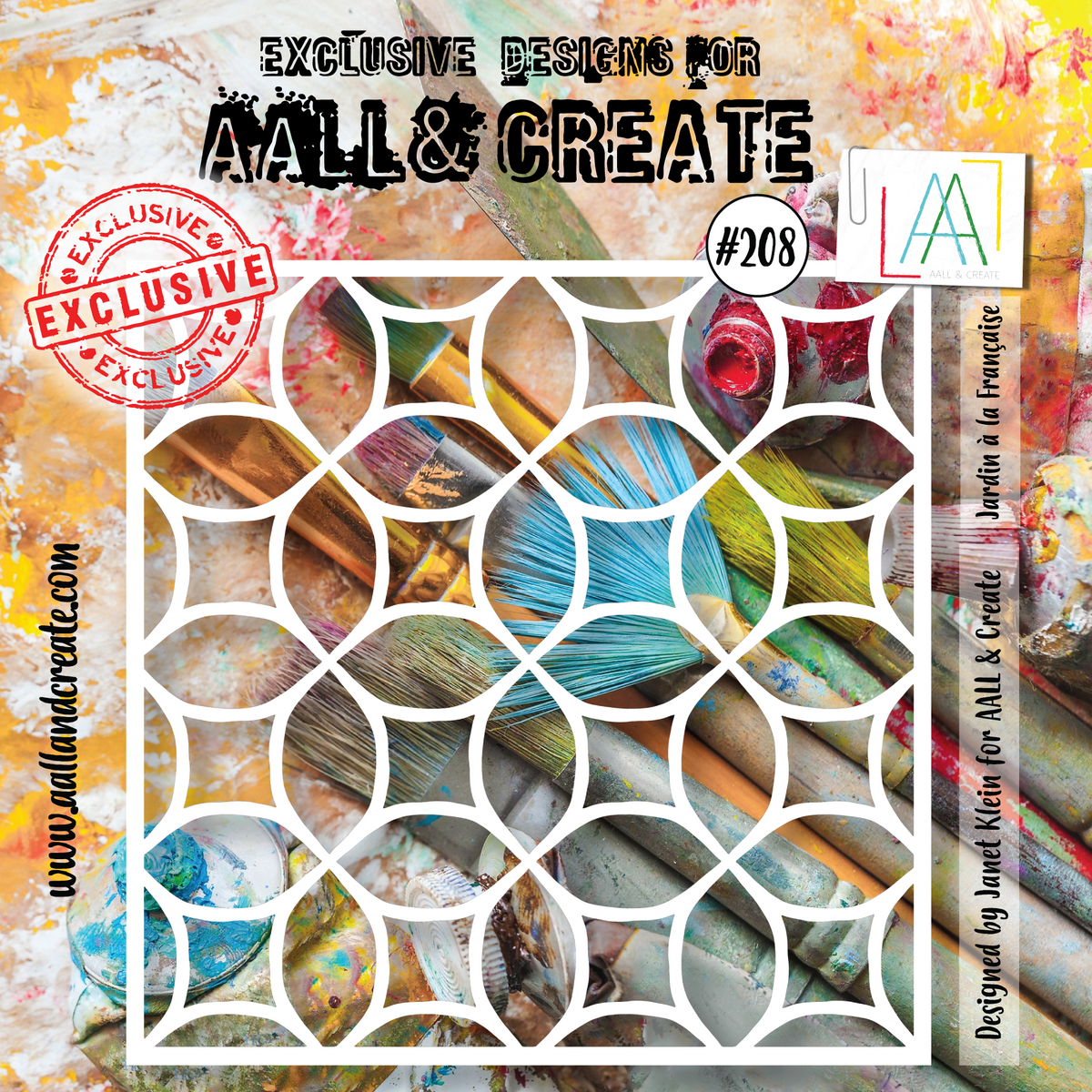 AALL and Create Pochoir 15x15 cm - 208 - Jardin à la Française