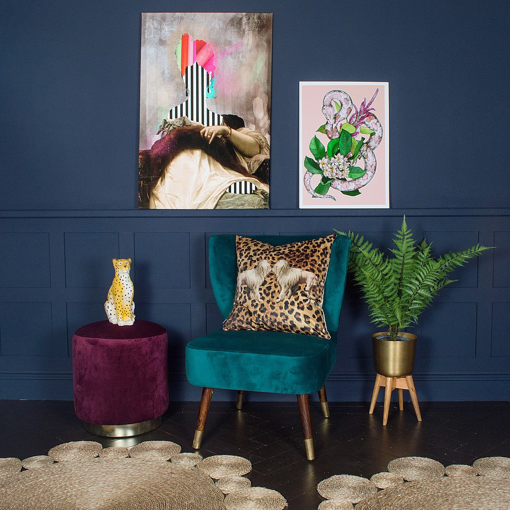 Atzi - Mid-Century Turned Wood Leg Planter Brass (Multiple Sizes)