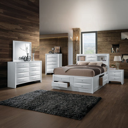 Lit plateforme de rangement à tiroirs multiples Neend - Blanc