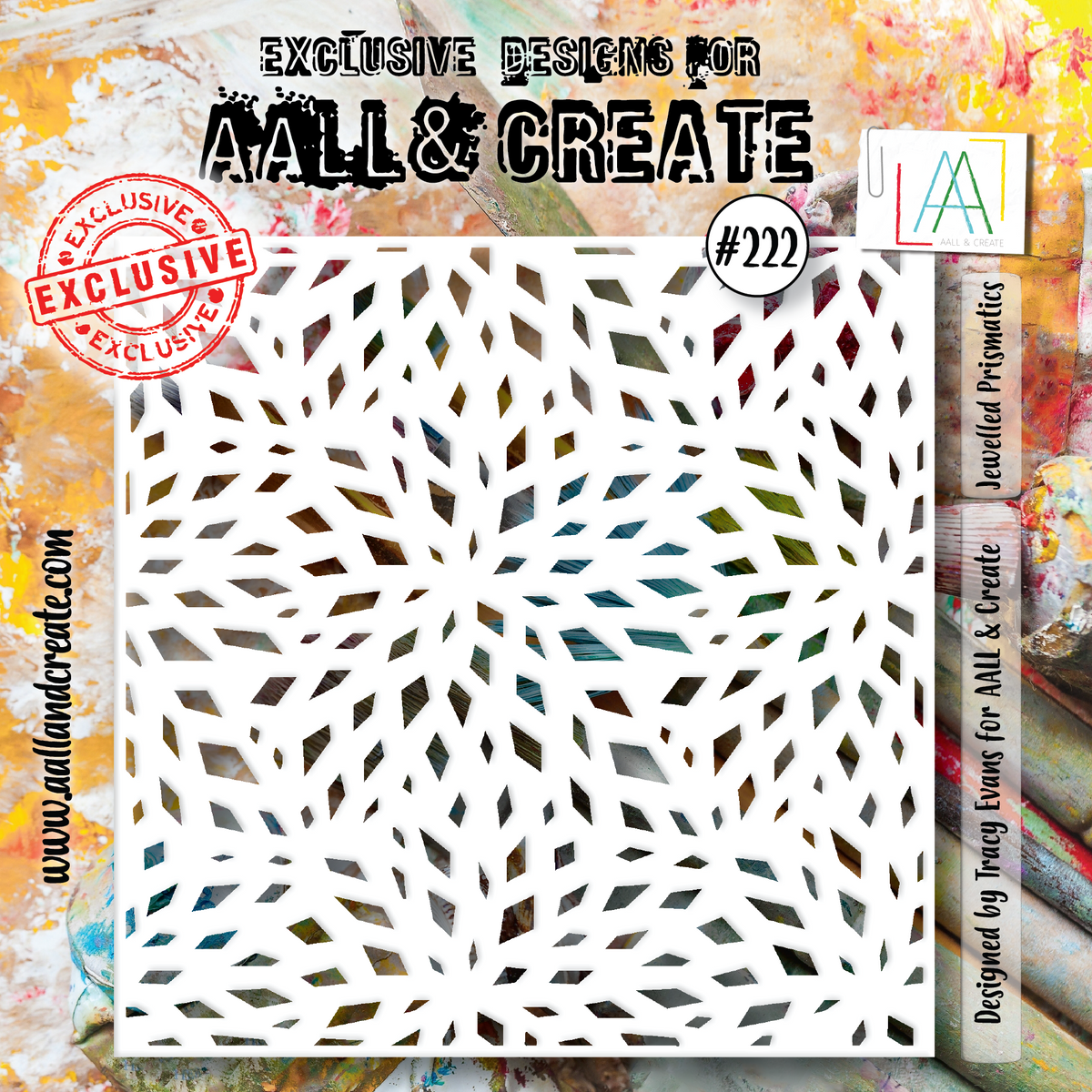 AALL and Create - Pochoir 15x15 cm - Prismes Bijoutés