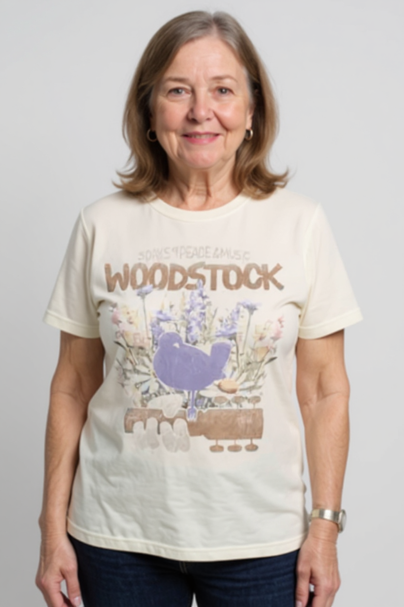 T-shirt naturel Woodstock Fleurs Sauvages