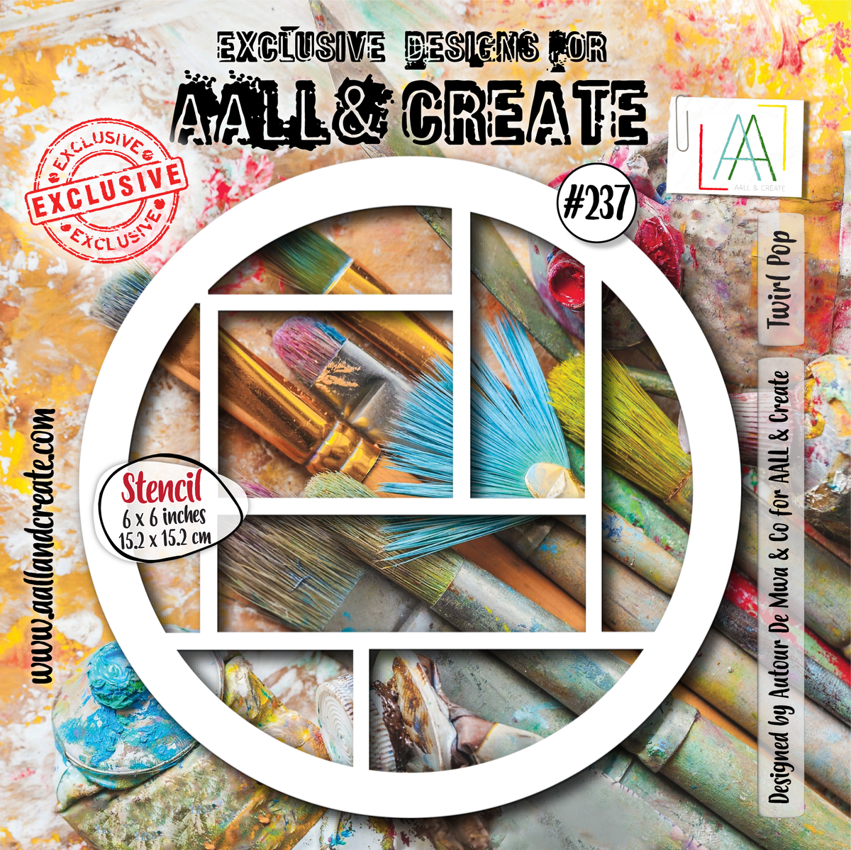 AALL et Create - Pochoir 15x15cm - Twirl Pop