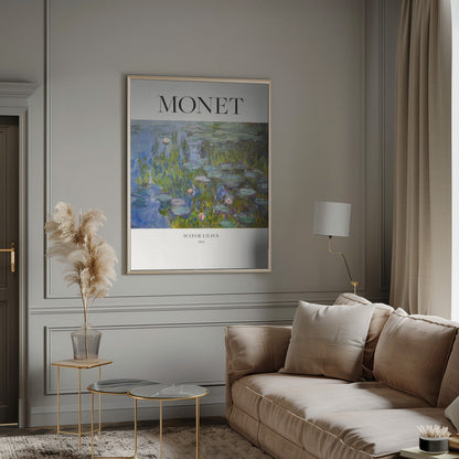 Monet Water Lilies 1915 Canvas Wall Art | Impressionist Museum Poster Print