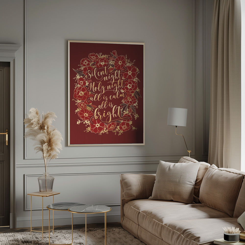 Wall art Silent night - red Canvas Print