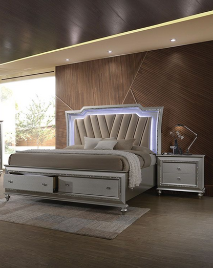Table de chevet LED Muskan Glam - Champagne