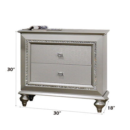 Table de chevet LED Muskan Glam - Champagne