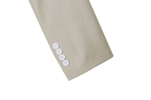 CRÉEZ VOTRE FORFAIT : Costume slim fit beige clair (le forfait comprend un costume 2 pièces, une chemise, une cravate ou un nœud papillon, une pochette assortie et des chaussures)