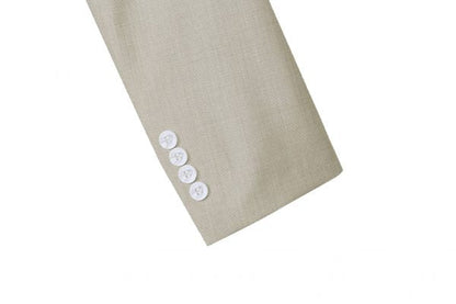 CRÉEZ VOTRE FORFAIT : Costume slim fit beige clair (le forfait comprend un costume 2 pièces, une chemise, une cravate ou un nœud papillon, une pochette assortie et des chaussures)